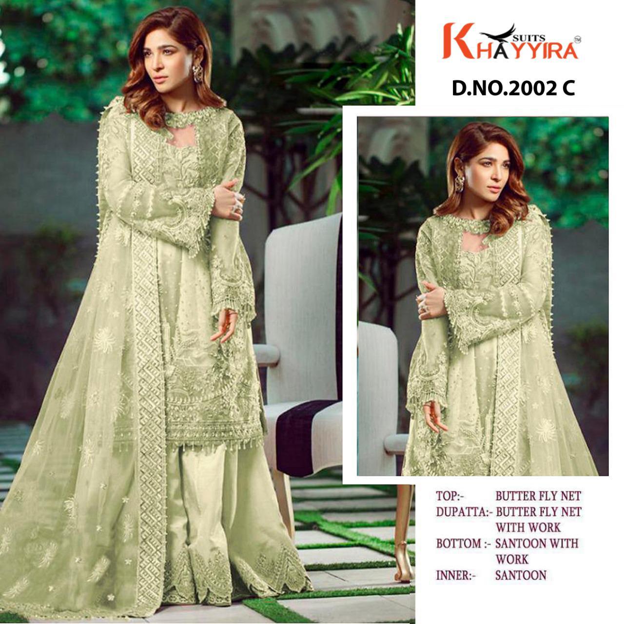 PAKISTANI SUITS D NO 2002C BY KHAYYIRA